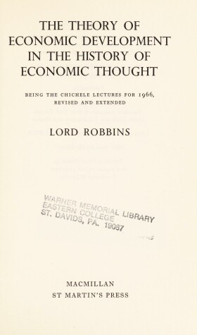 Book cover for Theory of Economic Development in the History of Economic Thought