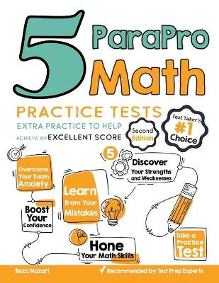 Book cover for 5 ParaPro Math Practice Tests