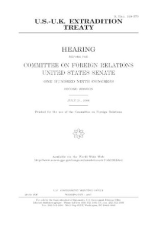 Cover of U.S.-U.K. extradition treaty