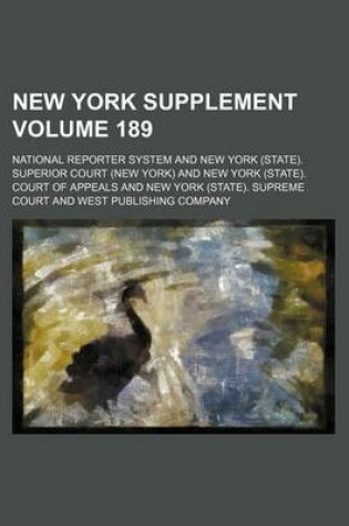 Cover of New York Supplement Volume 189