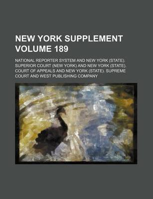 Book cover for New York Supplement Volume 189