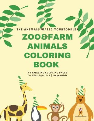 Book cover for Farm&Zoo animals coloring book for kids