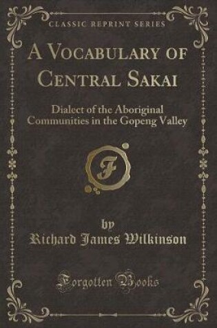 Cover of A Vocabulary of Central Sakai