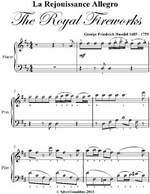 Cover of La Rejouissance Allegro the Royal Fireworks Easy Piano Sheet Music