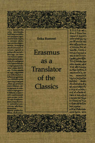 Cover of Erasmus as a Translator of the Classics