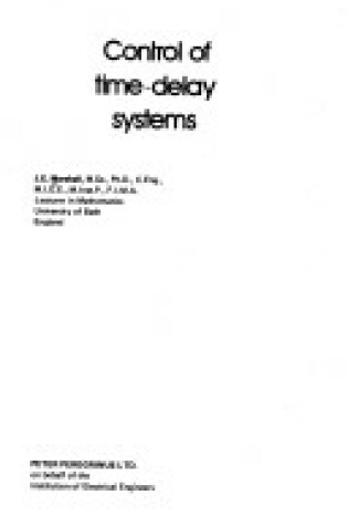 Cover of Control of Time-delay Systems