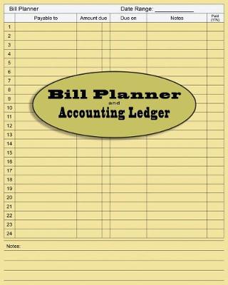 Cover of Bill Accounting Ledger Book Paper