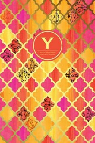 Cover of Y - Initial Monogram Journal - Dot Grid, Moroccan Orange Pink