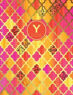 Cover of Y - Initial Monogram Journal - Dot Grid, Moroccan Orange Pink