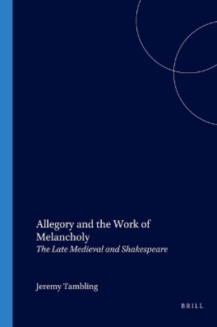 Cover of Allegory and the Work of Melancholy