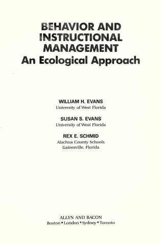 Cover of Behaviour and Instructional Management