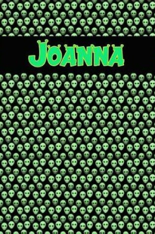 Cover of 120 Page Handwriting Practice Book with Green Alien Cover Joanna