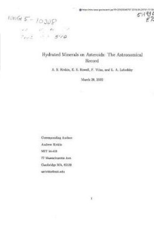 Cover of Hydrated Minerals on Asteroids