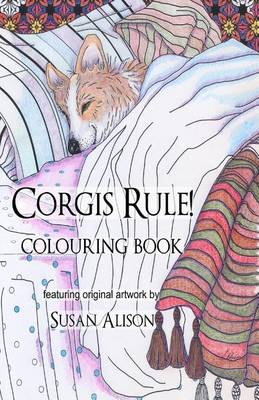 Book cover for Corgis Rule! A dog lover's pocket size colouring book