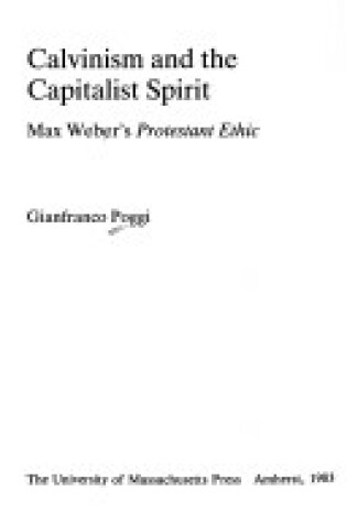 Cover of Calvinism Capitalist Spirit