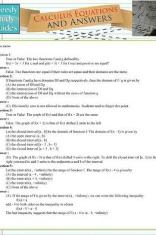 Cover of Calculus Equations and Answers (Speedy Study Guides