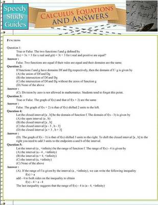 Book cover for Calculus Equations and Answers (Speedy Study Guides