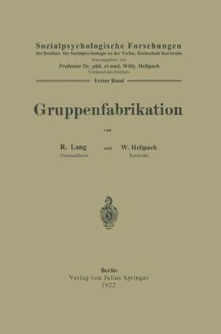 Cover of Gruppenfabrikation