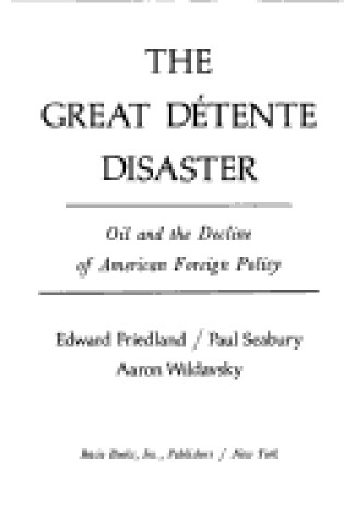 Cover of Grt Detente Disaster