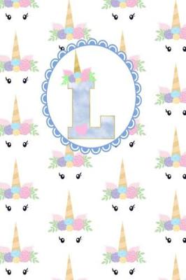 Book cover for Unicorn Monogram Journal - Letter L