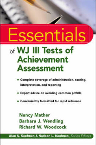 Cover of Essentials of WJ III Tests of Achievement Assessment