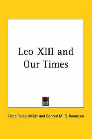Cover of Leo XIII and Our Times (1937)