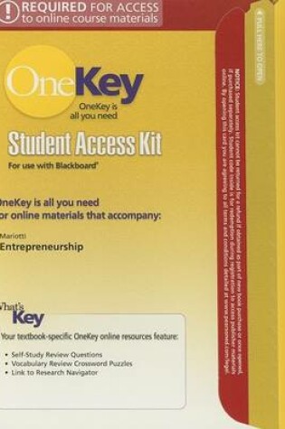 Cover of OneKey Blackboard, Student Access Kit, Entrepreneurship