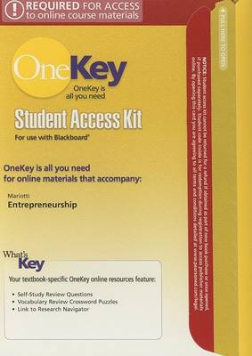 Book cover for OneKey Blackboard, Student Access Kit, Entrepreneurship