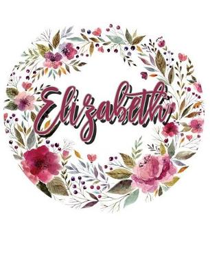 Book cover for Elizabeth Floral Wreath Personalized Notebook