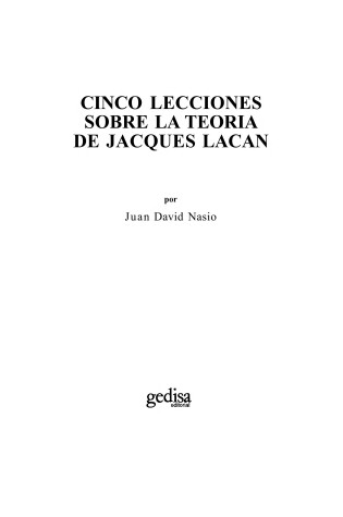 Cover of Cinco Lecciones Sobre La Teoria de Lacan