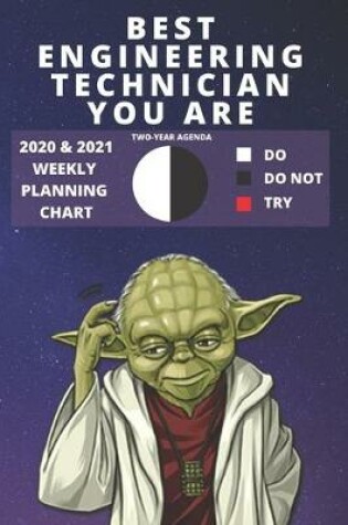 Cover of 2020 & 2021 Two-Year Weekly Planner For Best Technical Engineer Gift - Funny Yoda Quote Appointment Book - Two Year Agenda Notebook