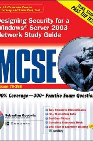 Cover of MCSE Designing Security for a Windows Server 2003 Network Study Guide