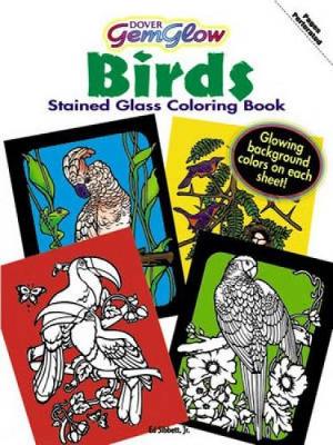 Book cover for Gemglow Stained Glass Coloring Book