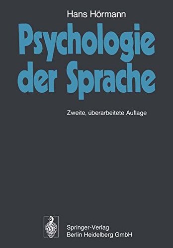 Cover of Psychologie Der Sprache