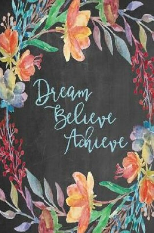 Cover of Chalkboard Journal - Dream Believe Achieve (Blue)