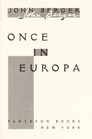 Cover of Once in Europa