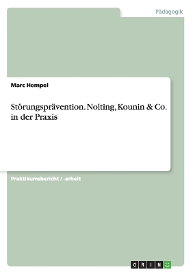 Book cover for Stoerungspravention. Nolting, Kounin & Co. in der Praxis