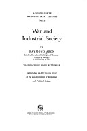 Book cover for War and Industrial Society.