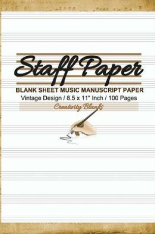 Cover of Staff Paper Vintage Design Blank Sheet Music