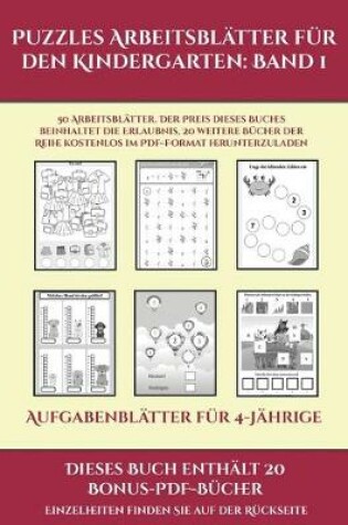 Cover of Aufgabenblätter für 4-Jährige (Puzzles Arbeitsblätter für den Kindergarten