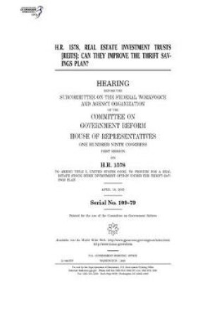 Cover of H.R. 1578, real estate investment trusts (REITs)