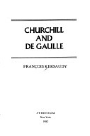 Cover of Churchill and de Gaulle