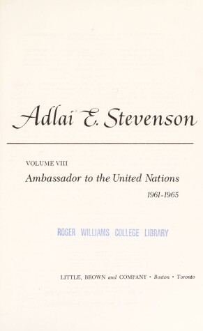 Cover of The Papers of Adlai E. Stevenson