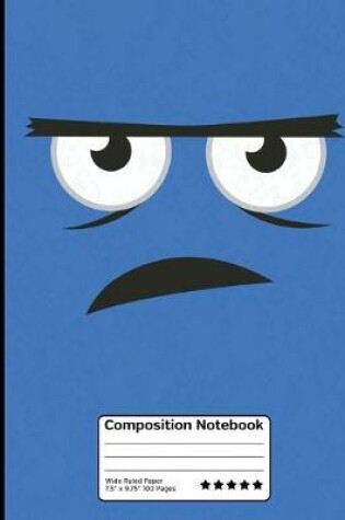Cover of Grumpy Blue Emoticon Composition Notebook