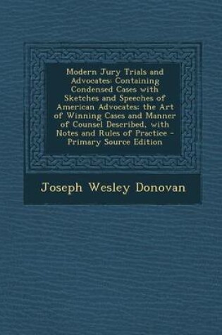 Cover of Modern Jury Trials and Advocates