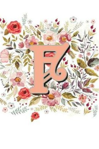 Cover of F Monogram Letter Floral Wreath Notebook