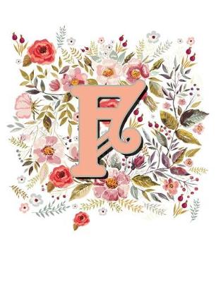 Book cover for F Monogram Letter Floral Wreath Notebook