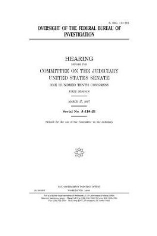 Cover of Oversight of the Federal Bureau of Investigation