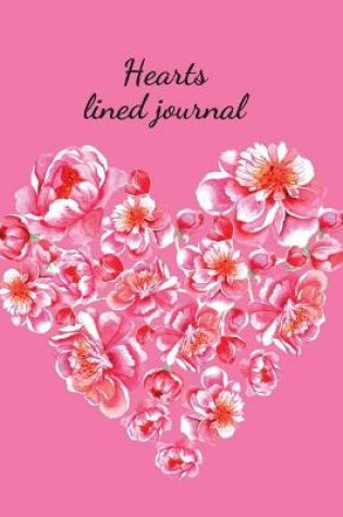 Cover of Hearts lined journal