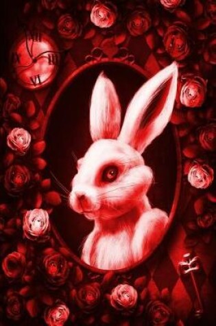 Cover of Alice in Wonderland Modern Journal - Inwards White Rabbit (Red)